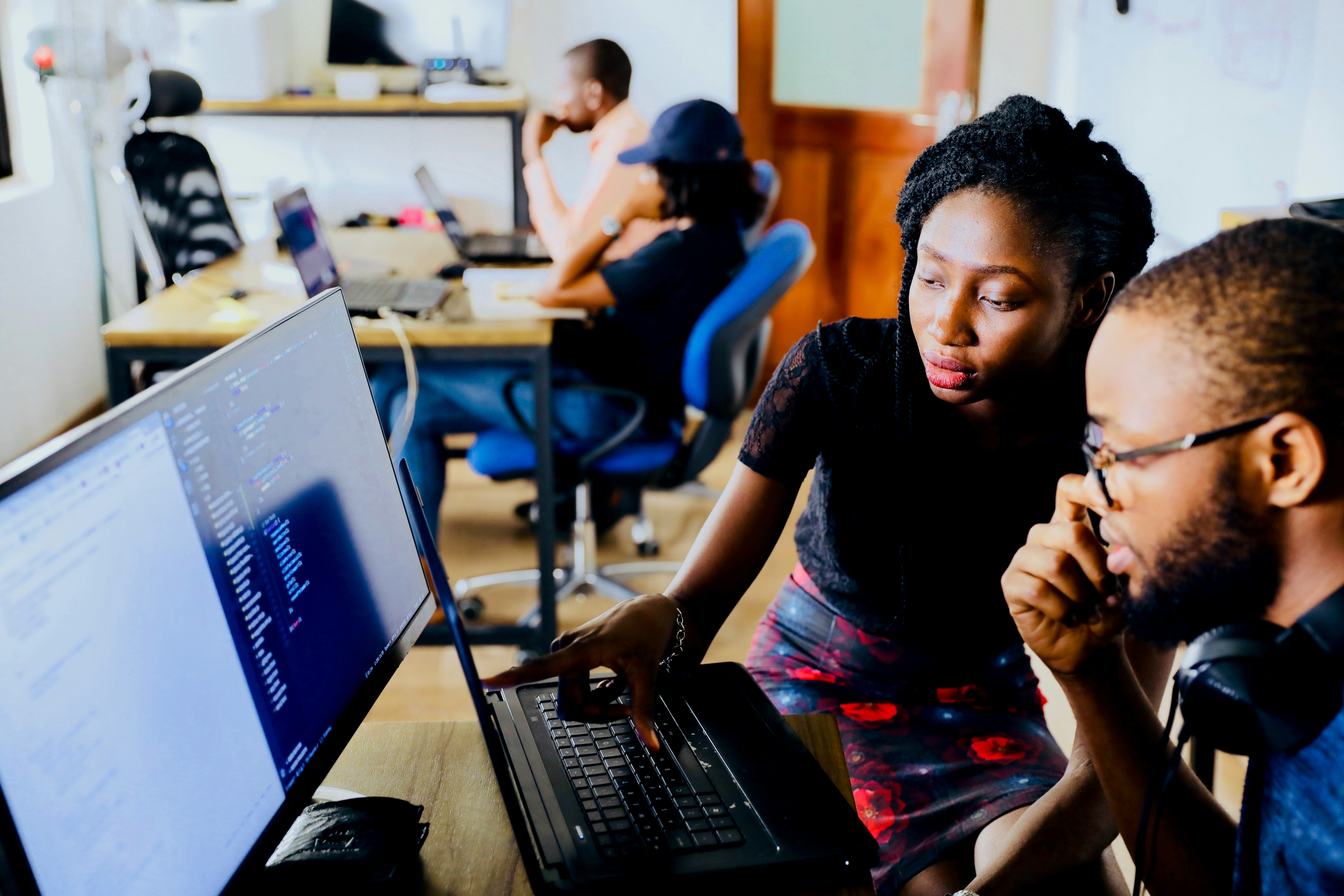 Youth collaborating on a community project